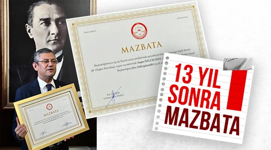 CHP Genel Başkanı Özgür Özel mazbatasını aldı